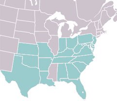 Buprestis rufipes range map