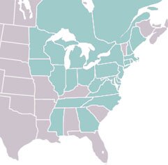 Gaurotes cyanipennis range map