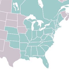 Odontota dorsalis range map