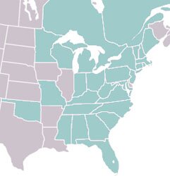 Prionus laticollis range map