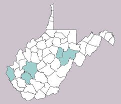 Cicindela splendida range map, West Virginia