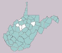 Odontota dorsalis range map, West Virginia