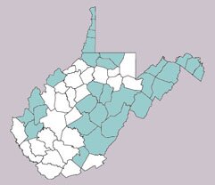 Tabanus sackeni range map, West Virginia