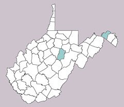 Ponana scarlatina range map, West Virginia